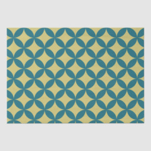 Mod Geometric Retro Modern Blue Green Mitte des Ja Seidenpapier