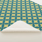Mod Geometric Retro Modern Blue Green Mitte des Ja Sherpadecke (3/4)
