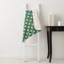 Mod Geometric Retro Modern Blue Green Mitte des Ja