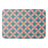 Mod Geometric Retro Modern Blue Peach aus dem Mitt Badematte (Vorderseite)