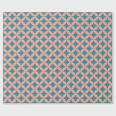 Mod Geometric Retro Modern Peach Blue Mitte des Ja Geschenkpapier (Flach)