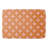 Mod Geometric Retro Modernes Orange Sun Mitte des  Badematte (Vorderseite)