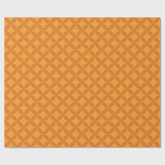 Mod Geometric Retro Modernes Orange Sun Mitte des  Geschenkpapier (Flach)