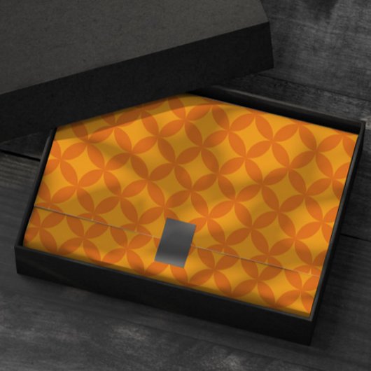Mod Geometric Retro Modernes Orange Sun Mitte des Seidenpapier