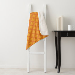 Mod Geometric Retro Modernes Orange Sun Mitte des  Sherpadecke