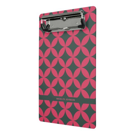 Mod Geometric Retro Modernes Rosa & Tannen aus dem Mini Klemmbrett (Gewinkelt2)