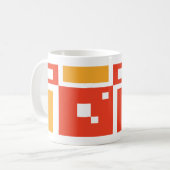 Mod Geometrisch für den farbigen Spaß in Rot und R Kaffeetasse (Vorderseite Links)
