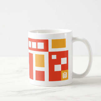 Mod Geometrisch für den farbigen Spaß in Rot und R Kaffeetasse