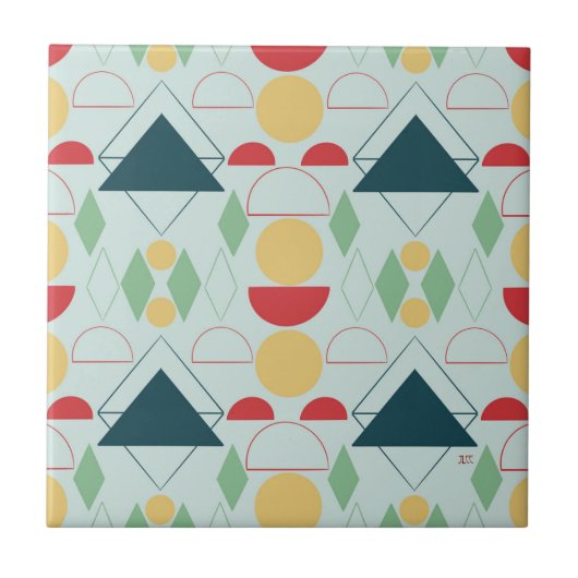 Mod Geometrische Keramik für Mid Century Fliese (Vorderseite)