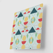 Mod Geometrische Minze aus dem Mittelalter Quadratische Wanduhr (Winkel)