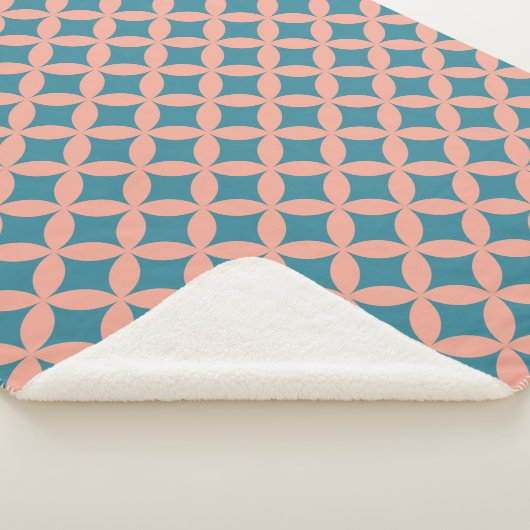 Mod geometrische Retro Moderne Pfirsich aus der Mi Sherpadecke (3/4)