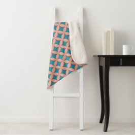 Mod geometrische Retro Moderne Pfirsich aus der Mi Sherpadecke