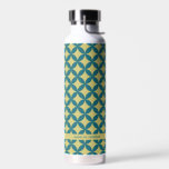 Mod geometrischer Retro aus dem Mittelalter Modern Trinkflasche<br><div class="desc">Dieses Retro-Mod-Muster in aquamarin und Avocado macht eine lustige und farbenfrohe Aussage. Verfügbare Koordinationsgegenstände.</div>