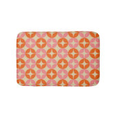 Mod Geometrisches Muster in Rosa und Orange Mitte Badematte (Vorderseite)