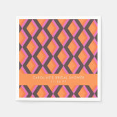 Mod Geometrisches rosa braun benutzerdefiniertes B Serviette (Vorderseite)