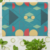 Mod Geometrisches Türkis Geschirrtuch (Gefaltet)