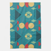 Mod Geometrisches Türkis Geschirrtuch (Vertikal)