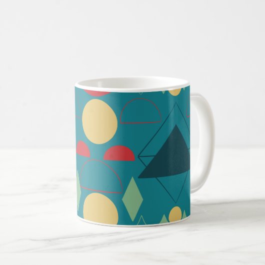 Mod Geometrisches Türkis Kaffeetasse (VorderseiteRechts)