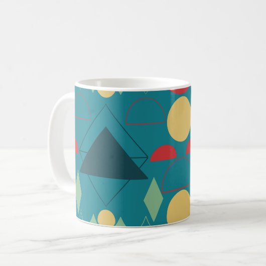 Mod Geometrisches Türkis Kaffeetasse (Vorderseite Links)