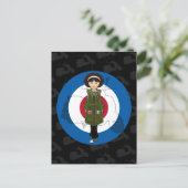 Mod Girl aus den 60er Jahren Postkarte (Stehend Vorderseite)