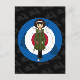 Mod Girl aus den 60er Jahren Postkarte