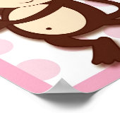 Mod Girl Monkey Dots Kinderzimmer Kunst, Dichtung  Poster (Ecke)