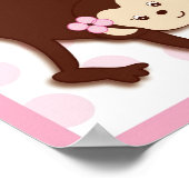 Mod Girl Monkey Dots Kinderzimmer Kunst, Dichtung  Poster (Ecke)