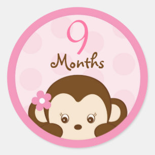 Mod Girl Monkey Monthly Meilensteine Stickers