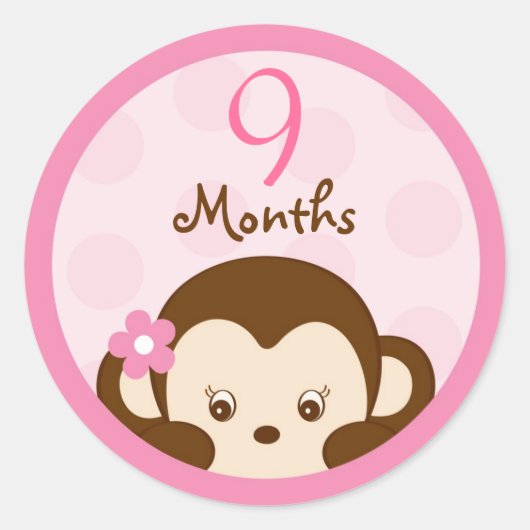 Mod Girl Monkey Monthly Meilensteine Stickers (Vorderseite)