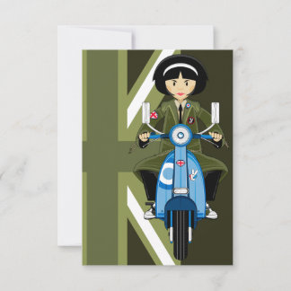 Mod Girl von den sechziger Jahren in Parka mit Sco