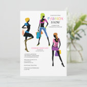 Mod Girls Fashion Show Einladung (Stehend Vorderseite)