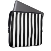 MOD-GIRLY SCHWARZES STREIFEN-MUSTER LAPTOPSCHUTZHÜLLE (Vorne Rechts)