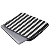 MOD-GIRLY SCHWARZES STREIFEN-MUSTER LAPTOPSCHUTZHÜLLE (Vorne Knopf)