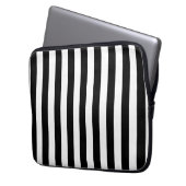 MOD-GIRLY SCHWARZES STREIFEN-MUSTER LAPTOPSCHUTZHÜLLE (Vorderseite Links)
