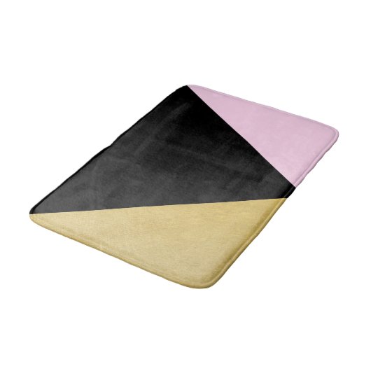 Mod Glachs-Dreiecke aus Schwarz und Rosa Badematte (Schrägansicht)