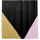 Mod Glachs-Dreiecke aus Schwarz und Rosa Duschvorhang (Vorderseite)