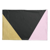Mod Glachs-Dreiecke aus Schwarz und Rosa Kissenbezug (Rückseite)