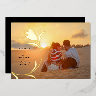 MOD GOLD TULIP HOCHZEIT SAVE THE DATE FOLIENEINLADUNG