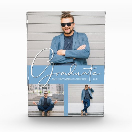 Mod Graduate Collage on Powder Blue Fotoblock (Vorderseite)