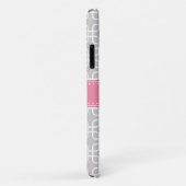 Mod Graues Muster Pink Quatrefolienmonogramm Case-Mate iPhone Hülle (Hinten/Rechts)