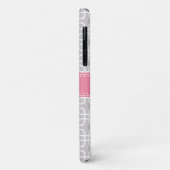 Mod Graues Muster Pink Quatrefolienmonogramm Case-Mate iPhone Hülle (Hinten/Links)