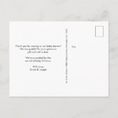 Mod Gray Couple Baby Dusche Geschlecht Neutral Ankündigungspostkarte (Rückseite)