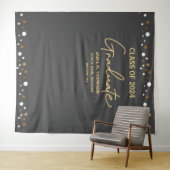 Mod Gray Gold Class 2024 Abschluss Wandteppich (Beispiel (Horizontal))