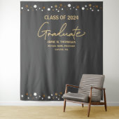 Mod Gray Gold Class 2024 Abschluss Wandteppich (Beispiel)
