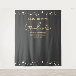 Mod Gray Gold Class 2024 Abschluss Wandteppich