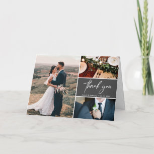 Mod Gray Wedding Custom Fotos Handschrift Karte