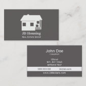 Mod Gray White Classy Real Anwesen Visitenkarten Visitenkarte (Vorne/Hinten)