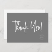 Mod Gray White Company Logo Social Vielen Dank Dankeskarte (Vorne/Hinten)