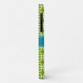 Mod Green Muster Aquamarin Quatrefolienmonogramm Case-Mate iPhone Hülle (Hinten/Links)