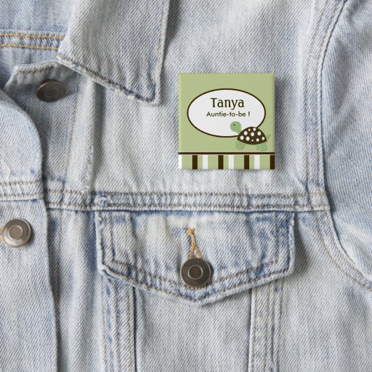 Mod Green Turtle Baby Duschname Schaltfläche Button (Beispiel)